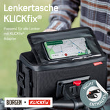 KLICKFix Lenkertasche mit Handyhalterung - KLICKFix Lenkertasche für E-Bike | Schwarz