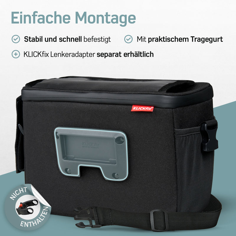 KLICKFix Lenkertasche mit Handyhalterung - KLICKFix Lenkertasche für E-Bike | Schwarz